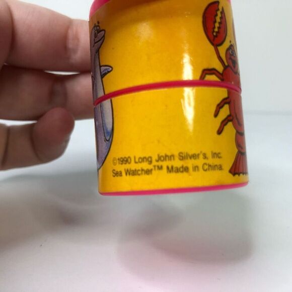 vintage long john silvers 1990 sea viewer pink and yellow with dolphin, lobster - Picture 4 of 7